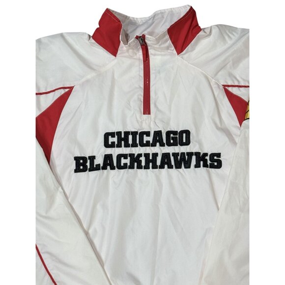 Chicago Blackhawks Size M Men Jacket White/Red Zip-Up Lightweight Windbreaker - Picture 9 of 14